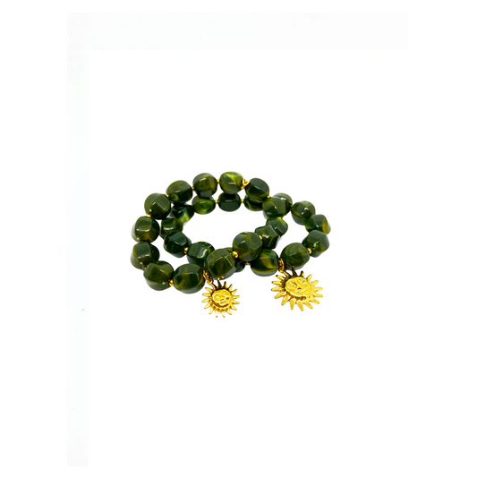 Duo bracelets GAYA gold/vert