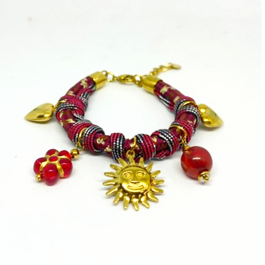 Bracelet KARINE gold/bordeaux