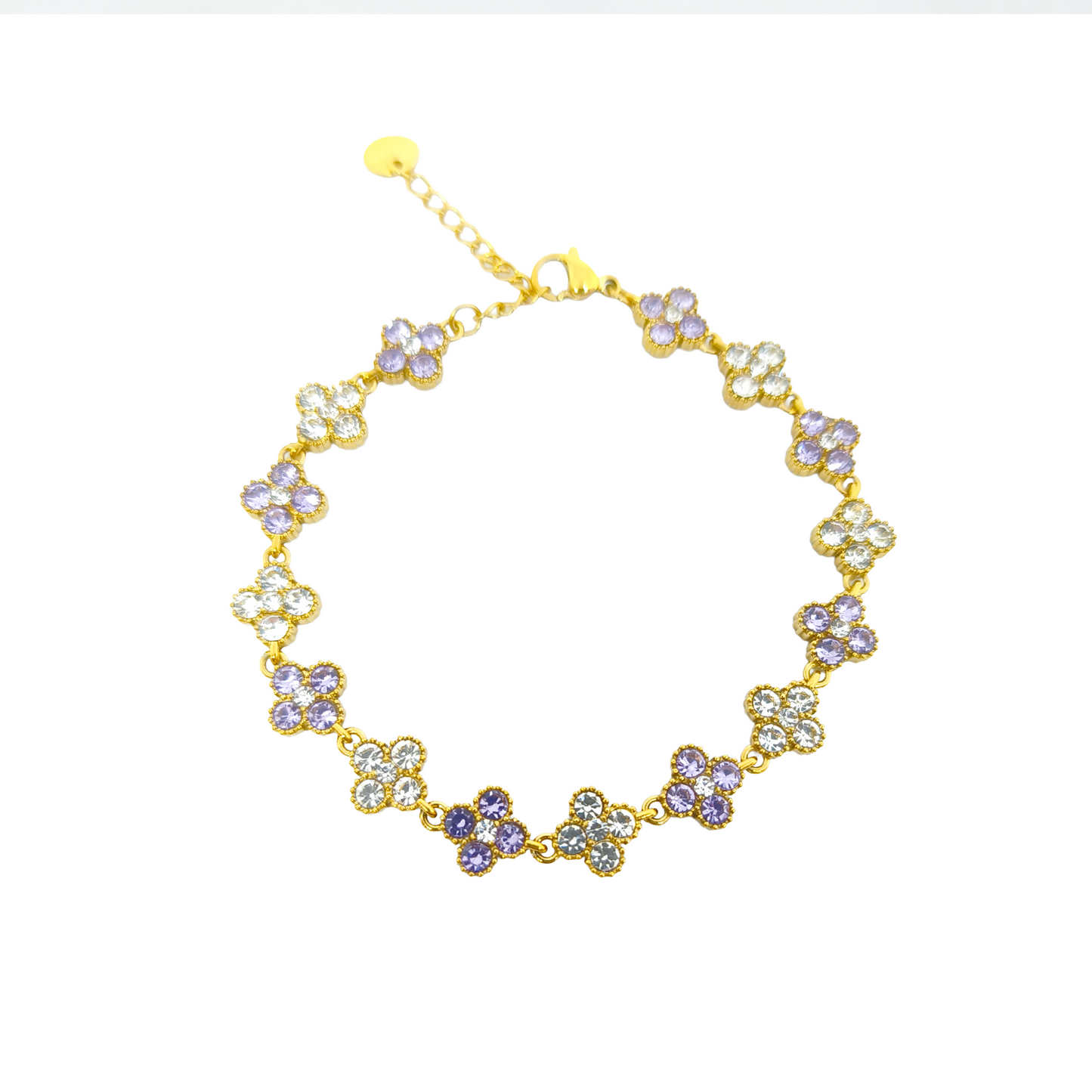 Bracelet MAHINA gold/ lila et blanc