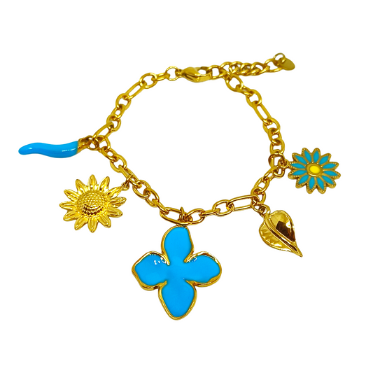 Bracelet OPALE gold/bleu
