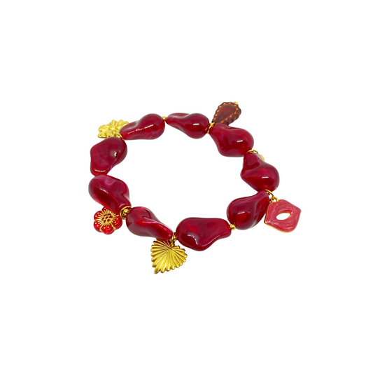 Bracelet PEYTON gold/bordeaux