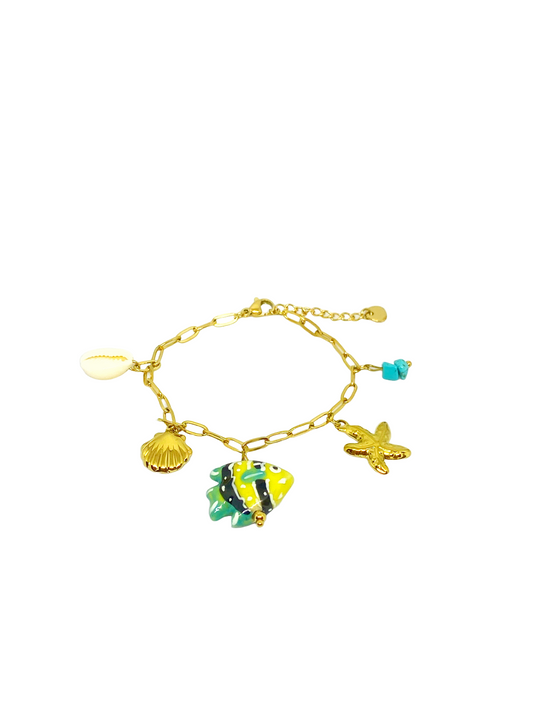 Bracelet YSALIS gold/rouge