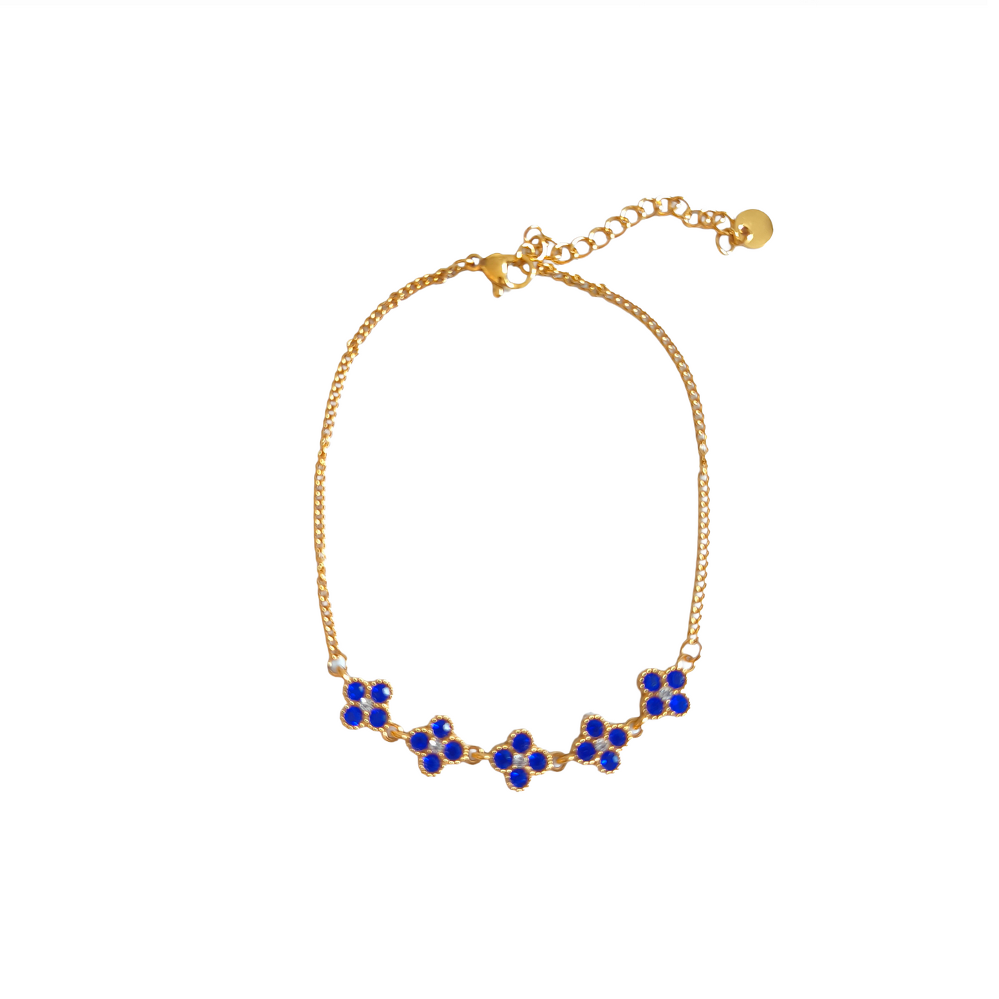 Bracelet de cheville LÉA gold/bleu roi