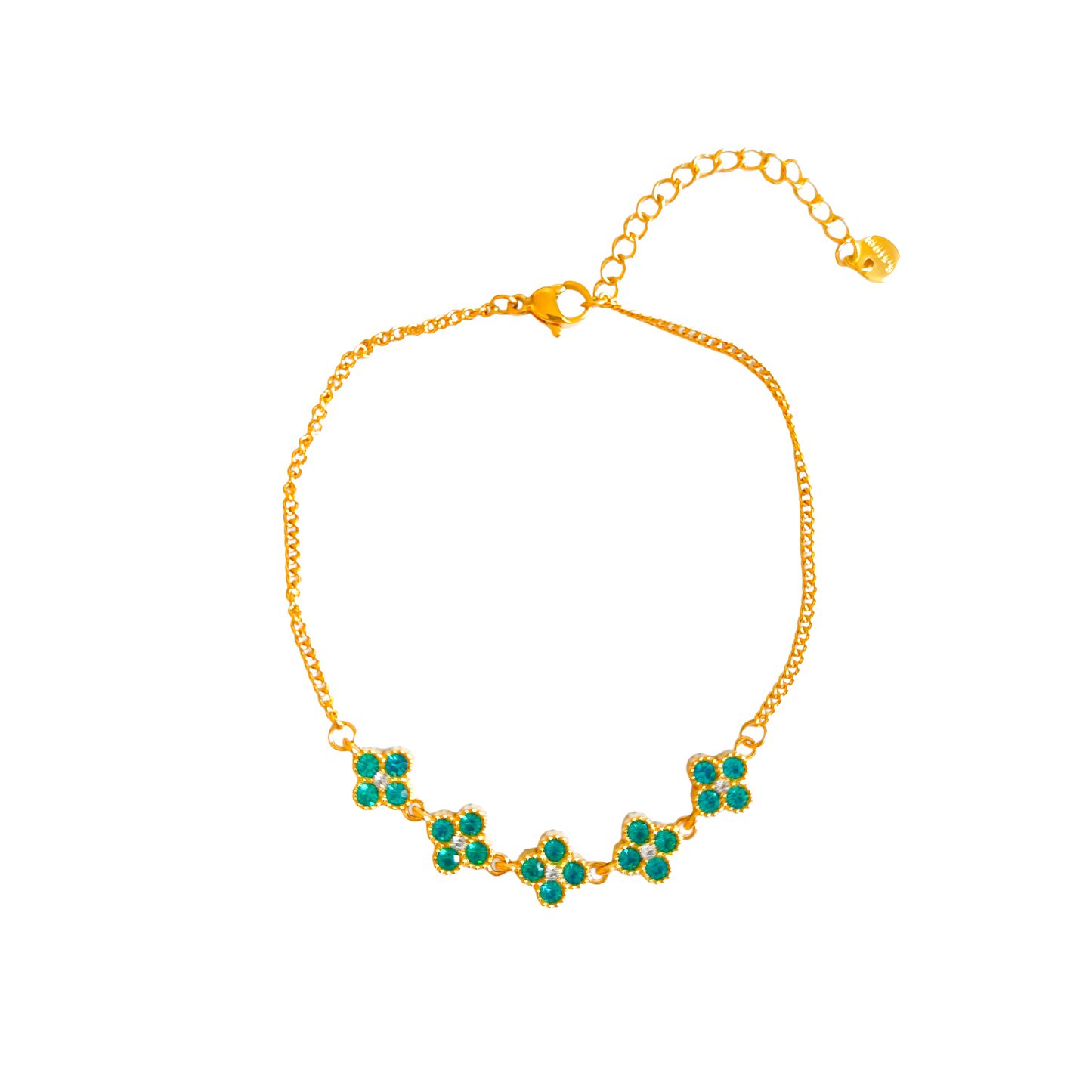 Bracelet de cheville LÉA gold/vert