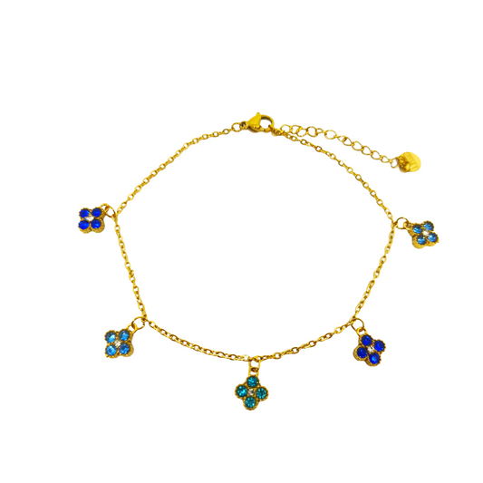 Bracelet de cheville SHAINA gold/multibleu
