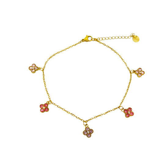 Bracelet de cheville SHAINA gold/multirose