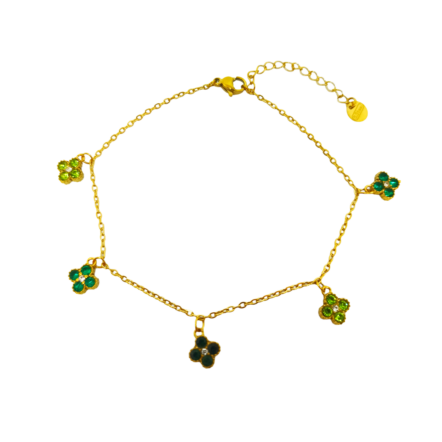 Bracelet de cheville SHAINA gold/multivert