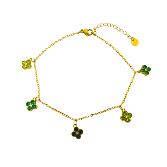Bracelet de cheville SHAINA gold/multivert