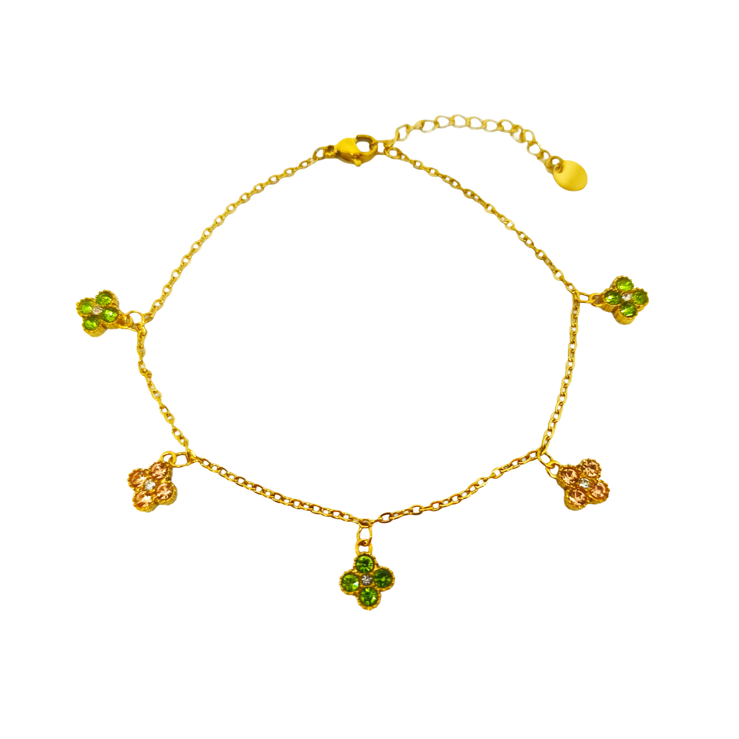 Bracelet de cheville SHAINA gold/pistache & champagne