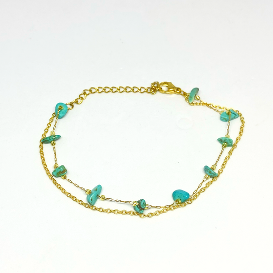 Bracelet JOANE gold et Turquoise