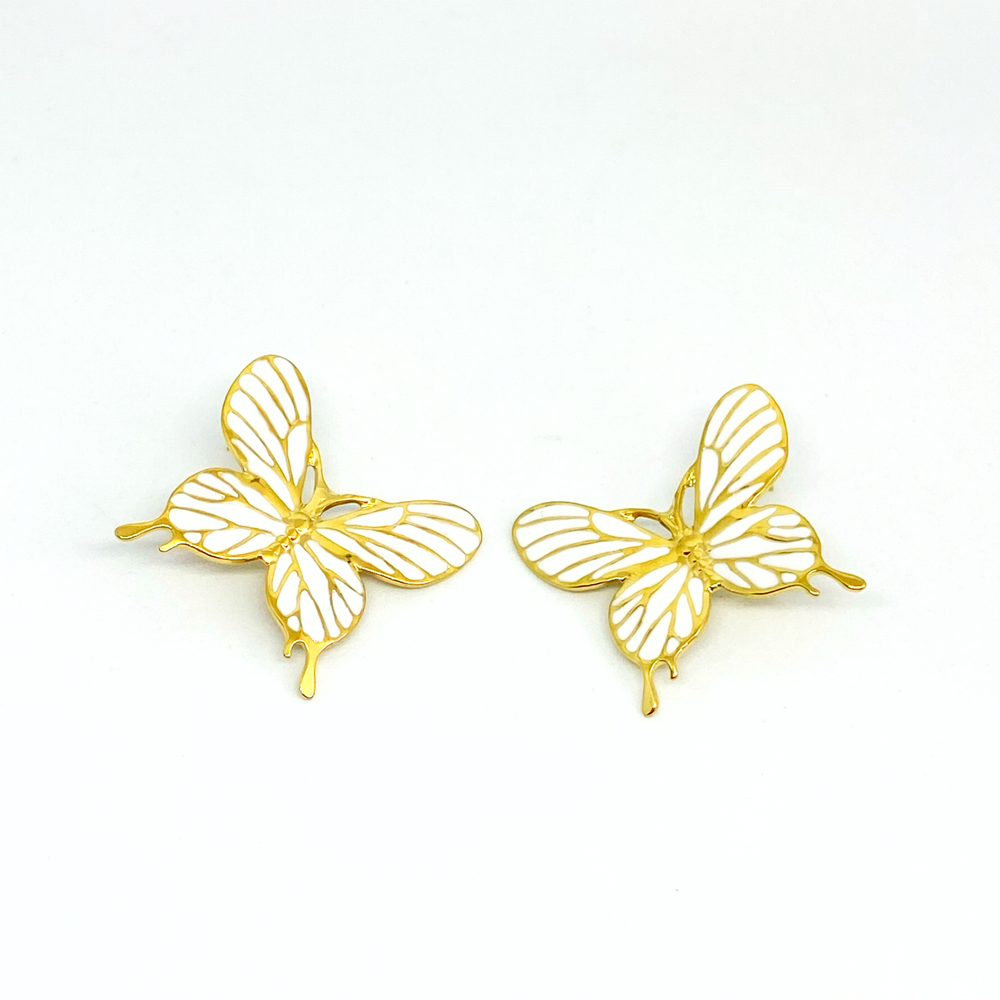 Boucles d'oreilles CHARLÈNE gold et blanc