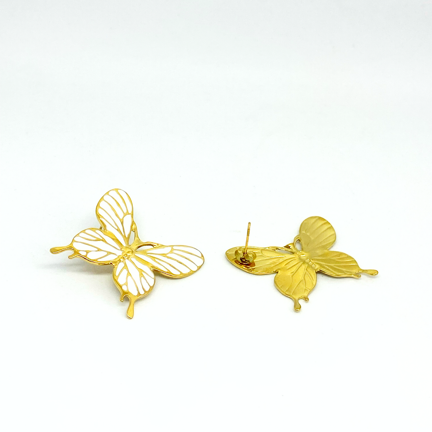 Boucles d'oreilles CHARLÈNE gold et blanc