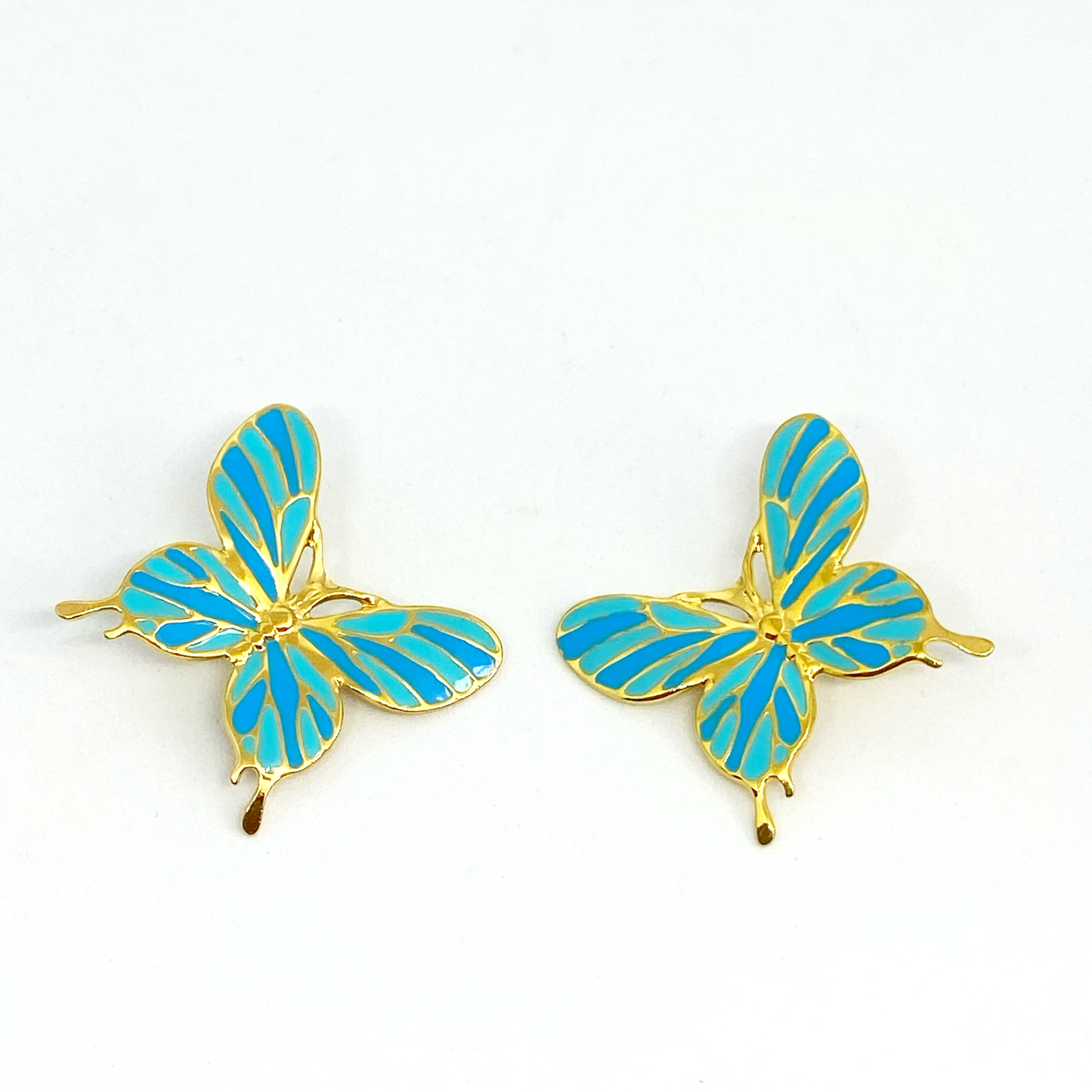 Boucles d'oreilles CHARLÈNE gold et bleu