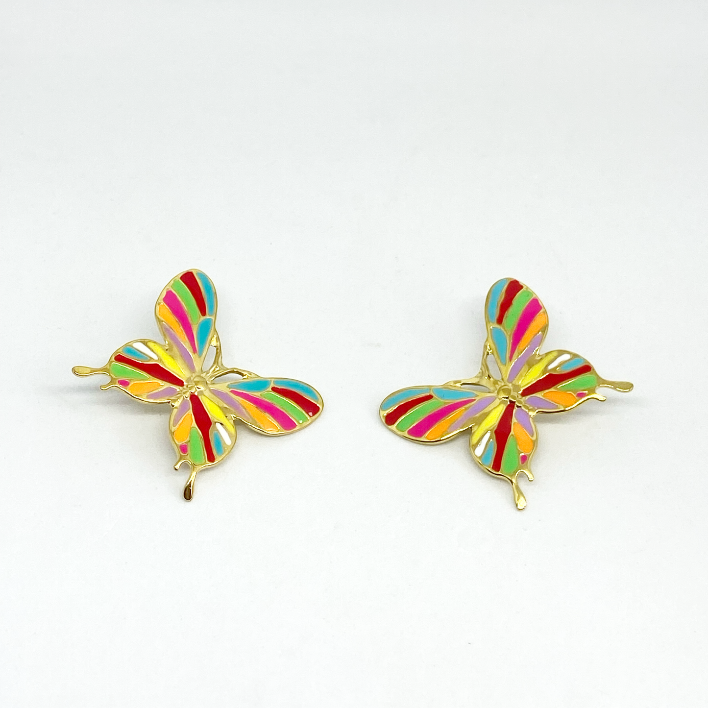 Boucles d'oreilles CHARLÈNE gold et multicolore