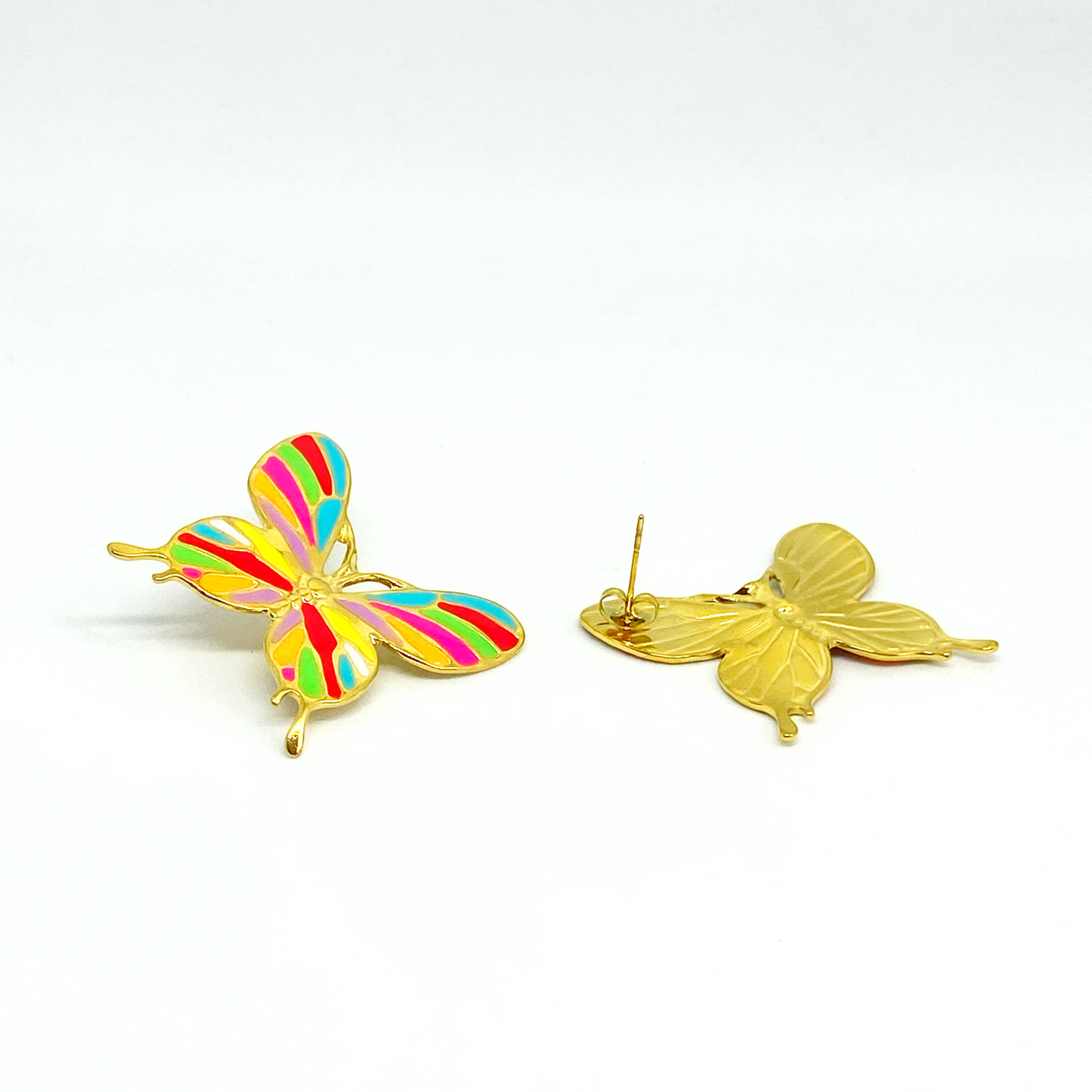 Boucles d'oreilles CHARLÈNE gold et multicolore