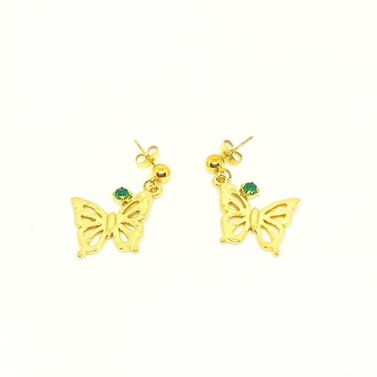 Boucles d'oreilles COLETTE gold/vert