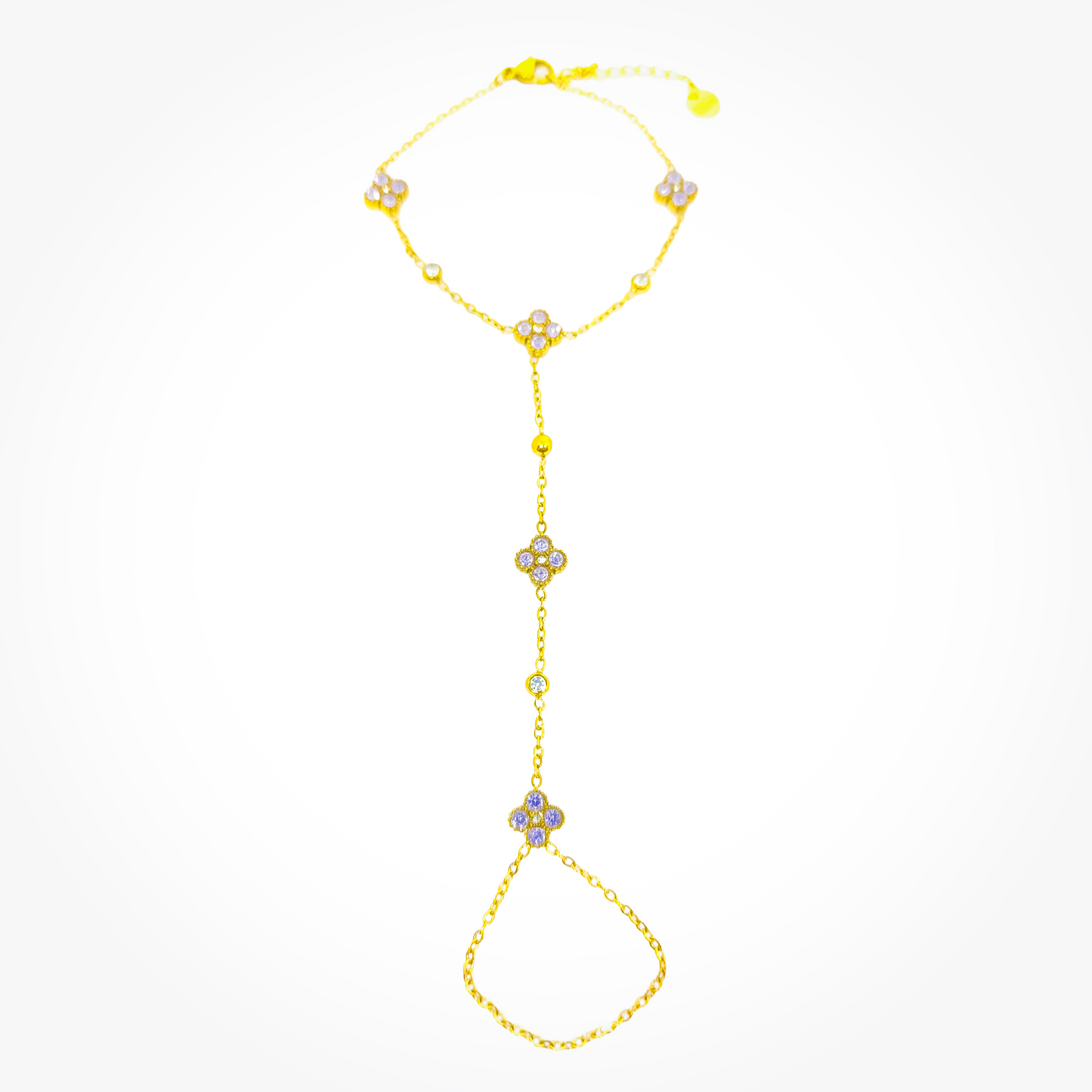 Chaine de main LOLA gold/lila
