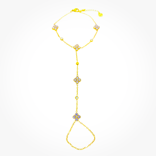 Chaine de main LOLA gold/lila