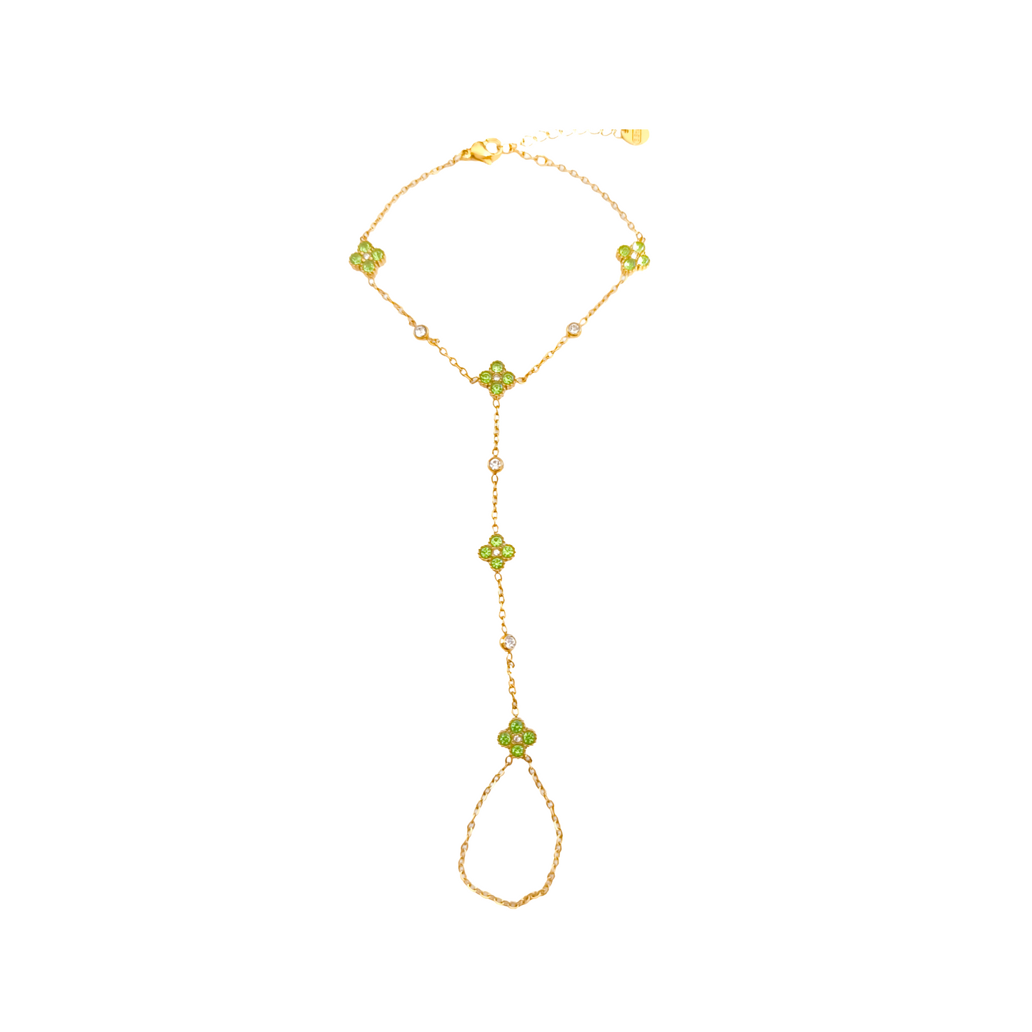 Chaine de main LOLA gold/pistache