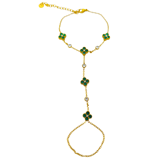 Chaine de main LOLA gold/vert