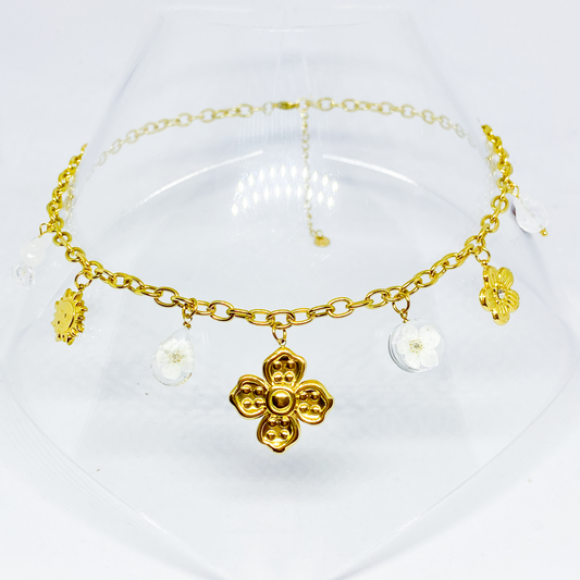 Collier DANIKA gold/blanc