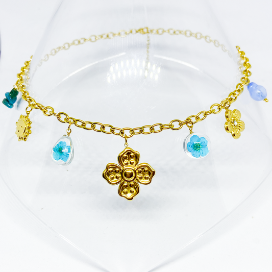 Collier DANIKA gold/bleu