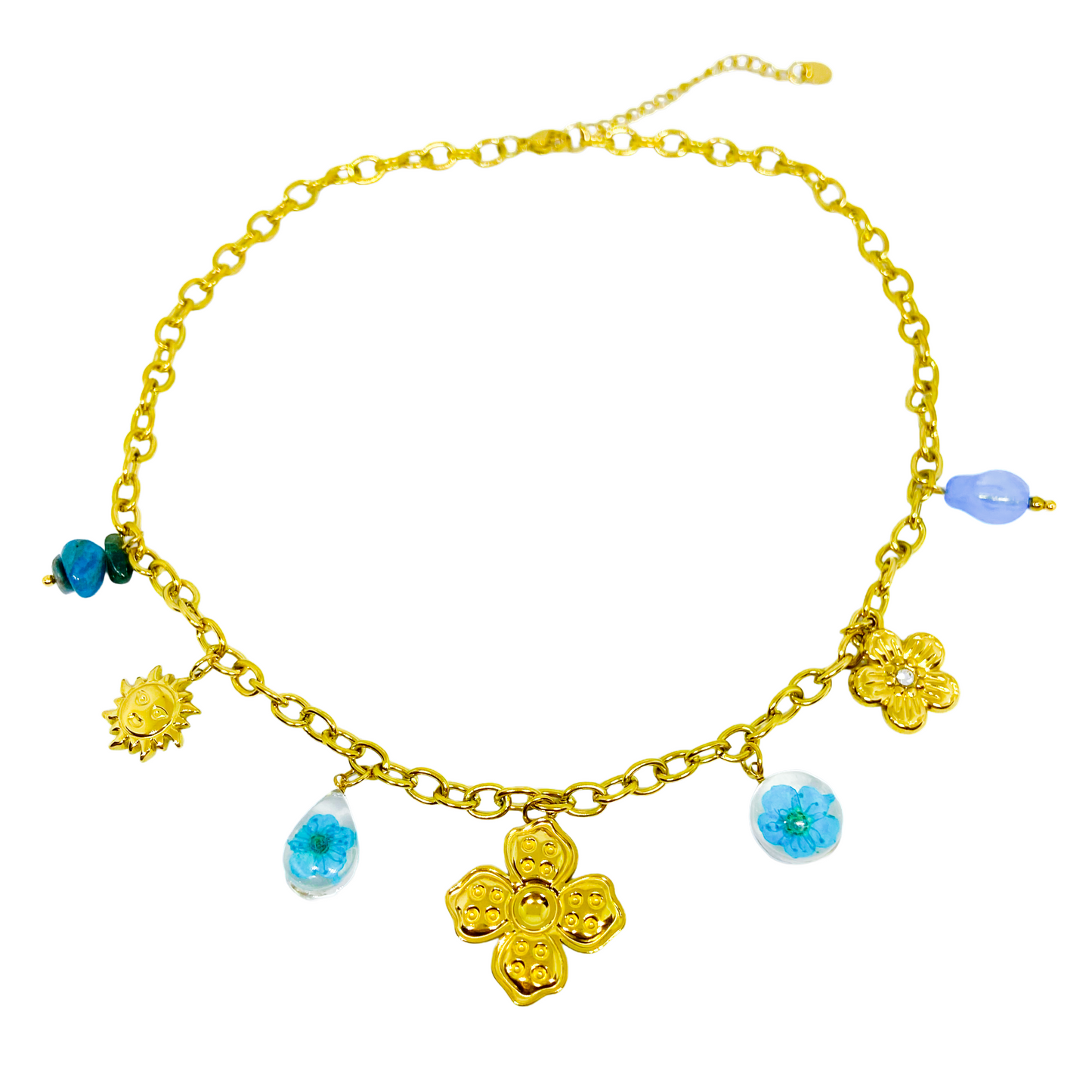 Collier DANIKA gold/bleu