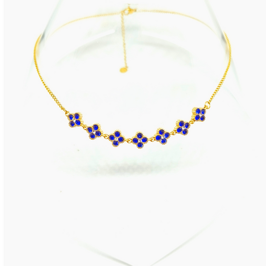 Collier EVA gold/bleu