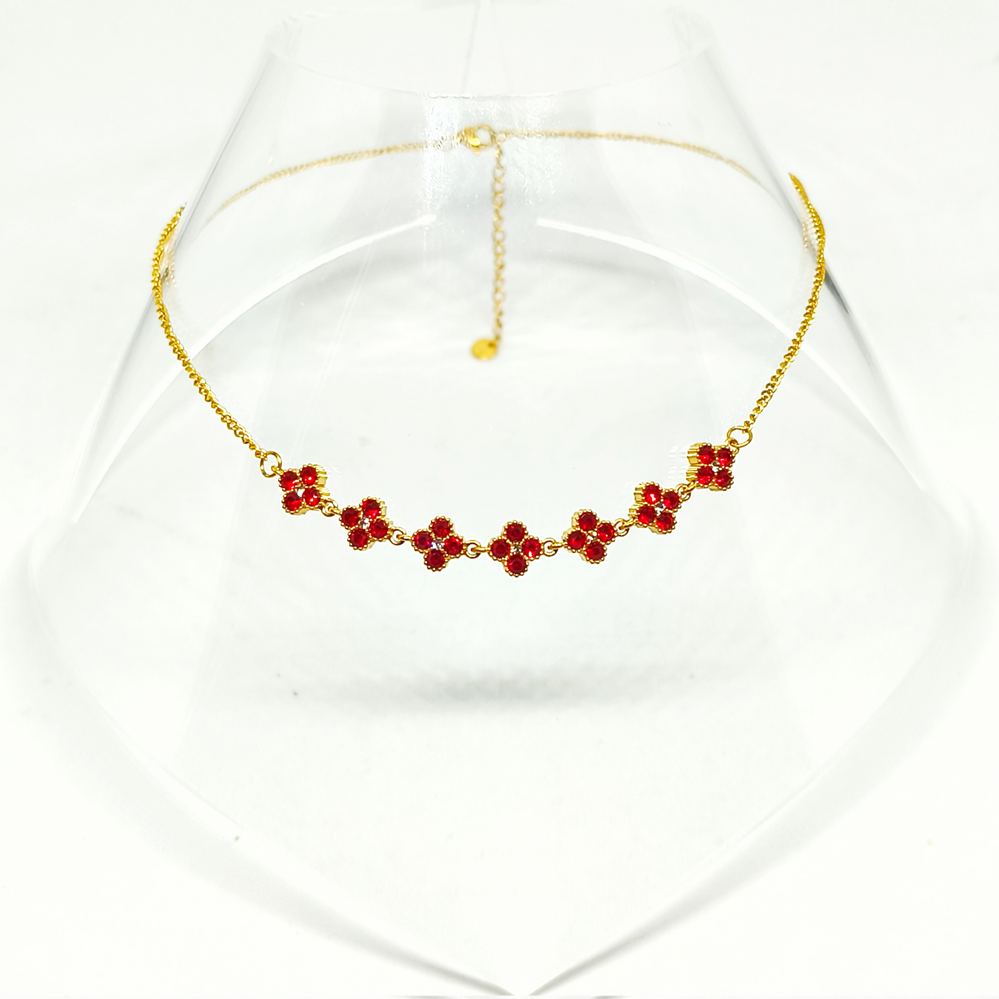 Collier EVA gold/rouge