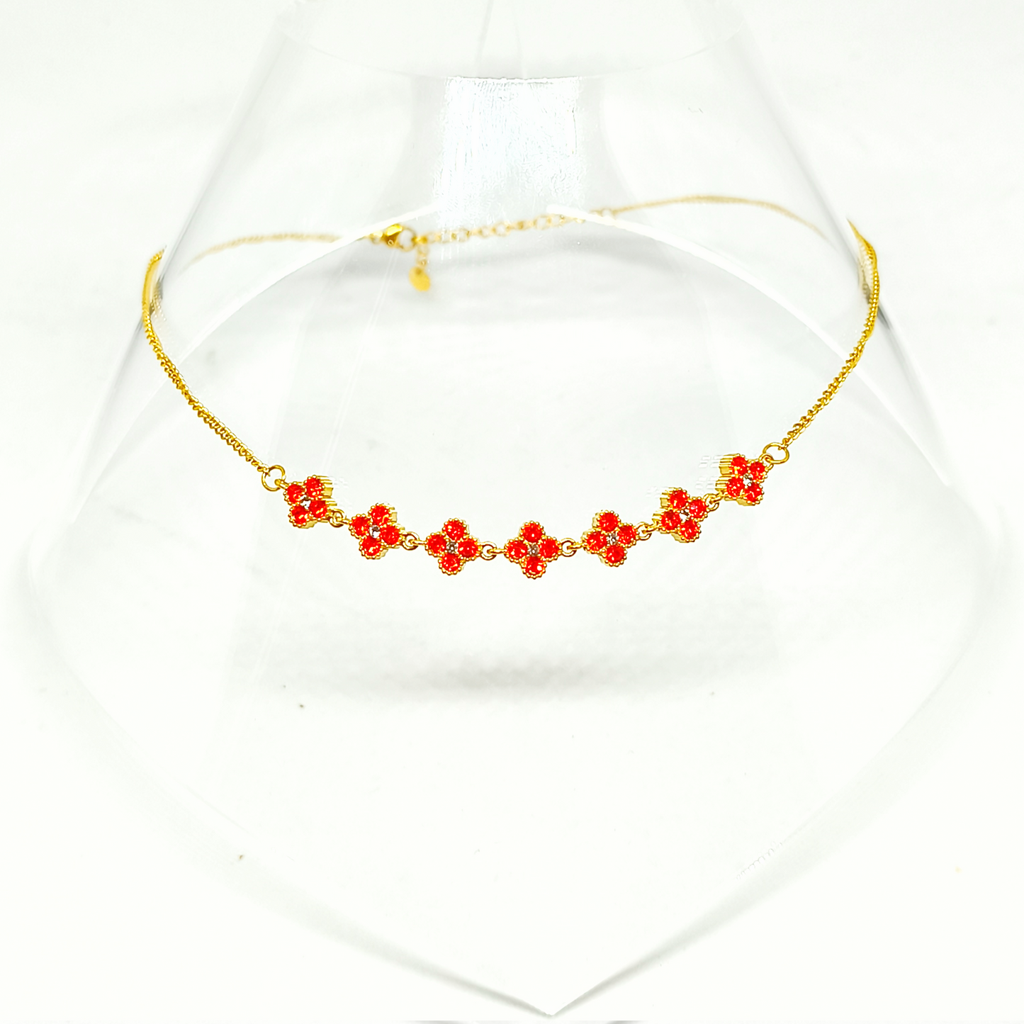 Collier EVA gold/rouge orangé