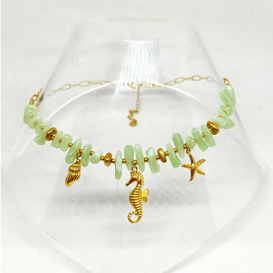 Collier HÉRA gold/vert