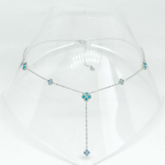 Collier ISA sylver/bleu clair