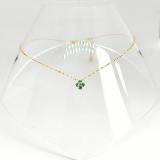 Collier LALY gold/bleu clair