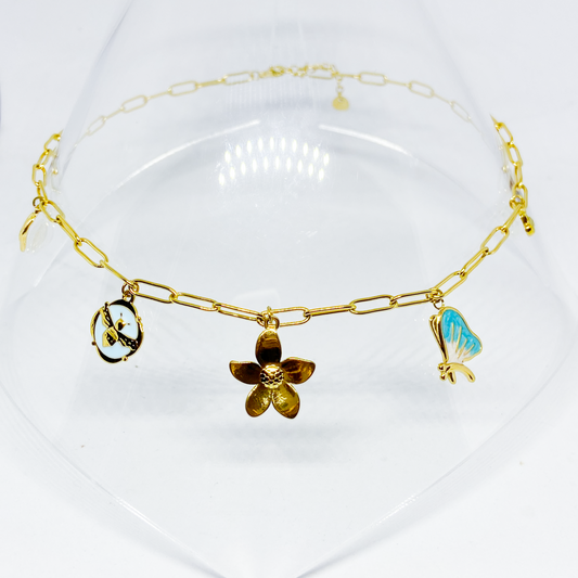 Collier LIA gold/bleu