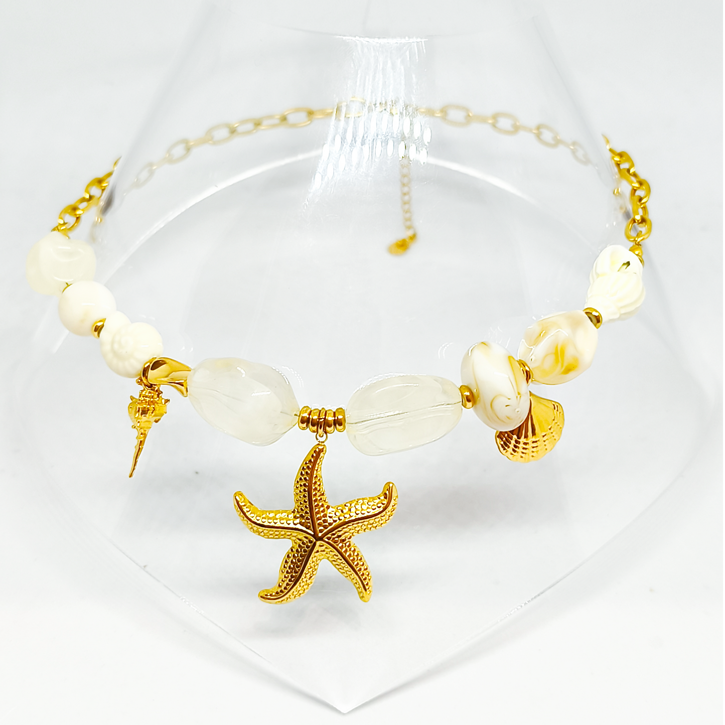 Collier MAYA gold/blanc