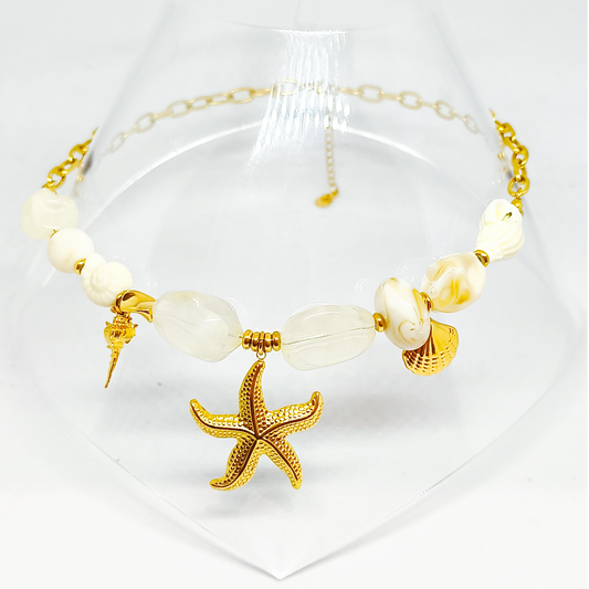 Collier MAYA gold/blanc