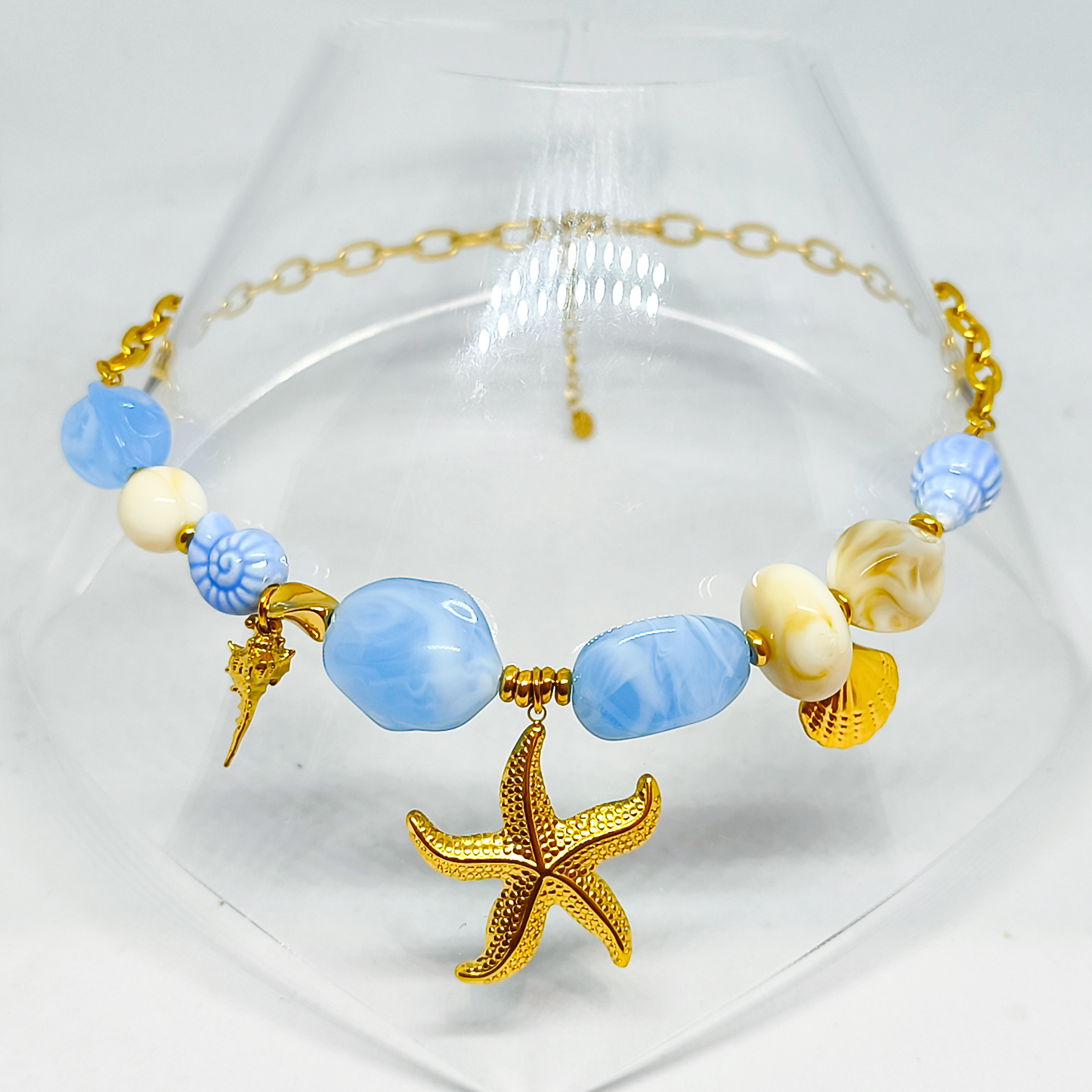 Collier MAYA gold/bleu