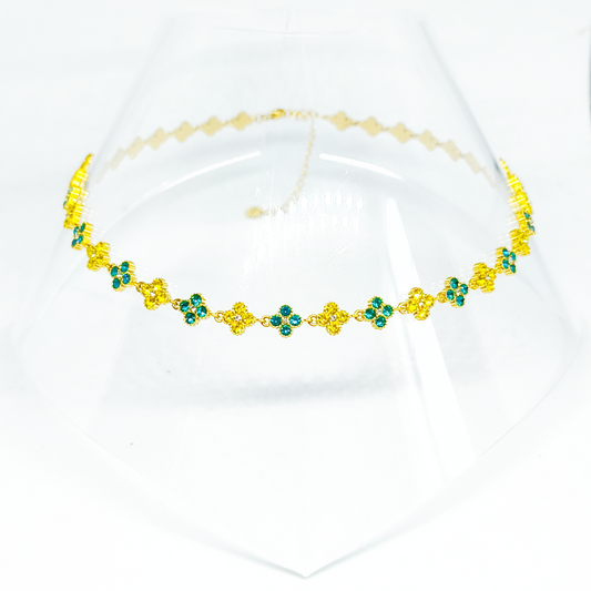 Collier MELANIA gold/turquoise jaune