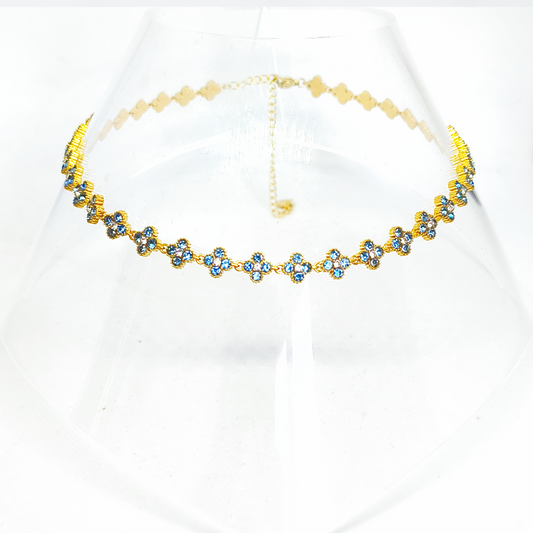 Collier MELANIA gold/bleu gris