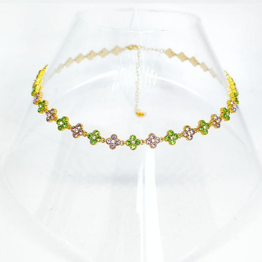 Collier MELANIA gold/ lila et pistache