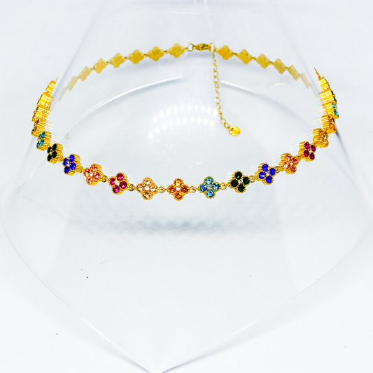 Collier MELANIA gold/multicolore orange