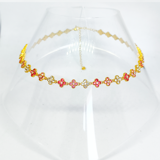 Collier MELANIA gold/rose et blanc