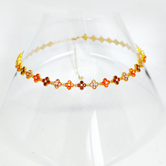 Collier MELANIA gold/rouge et rose