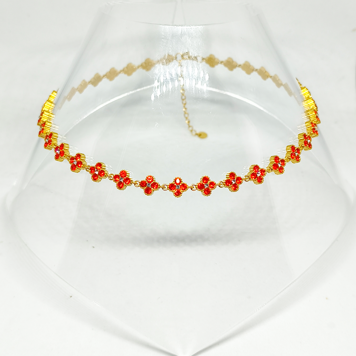 Collier MELANIA gold/rouge orangé