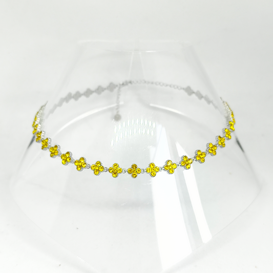 Collier MELANIA sylver/jaune