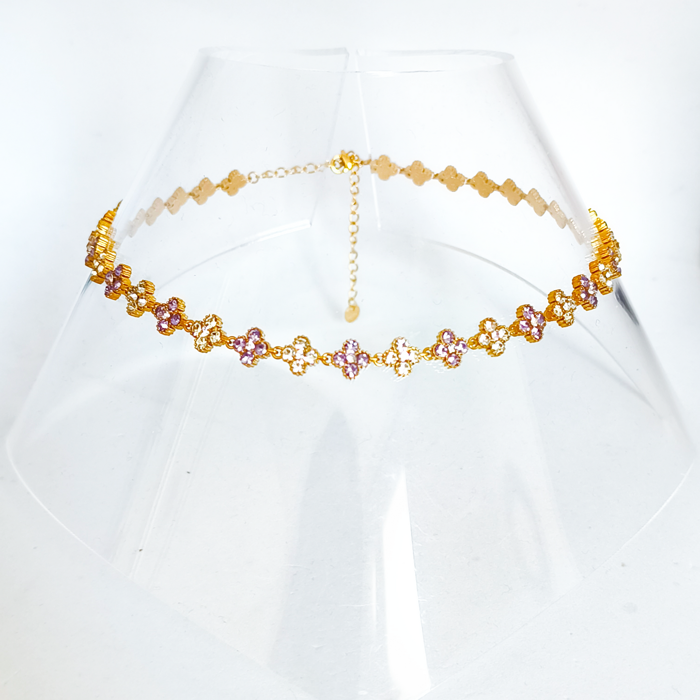 Collier MELANIA gold/ lila et blanc