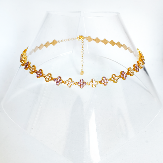 Collier MELANIA gold/ lila et blanc