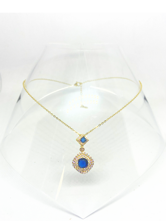 Collier RAVZA gold/bleu
