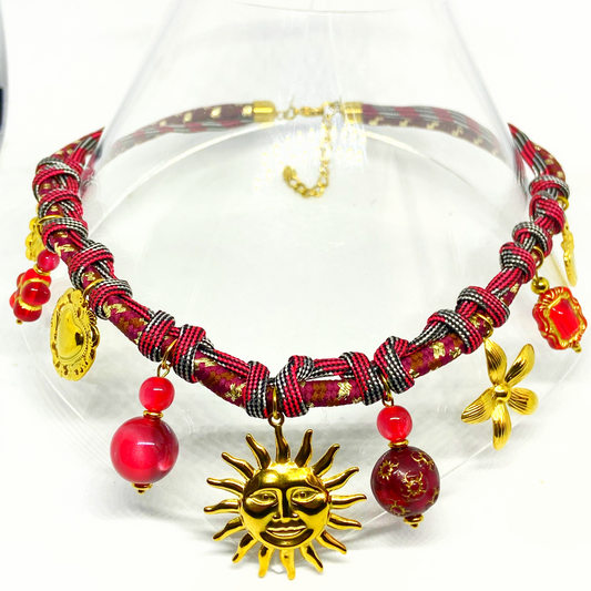 Collier SOPHIE gold/bordeaux