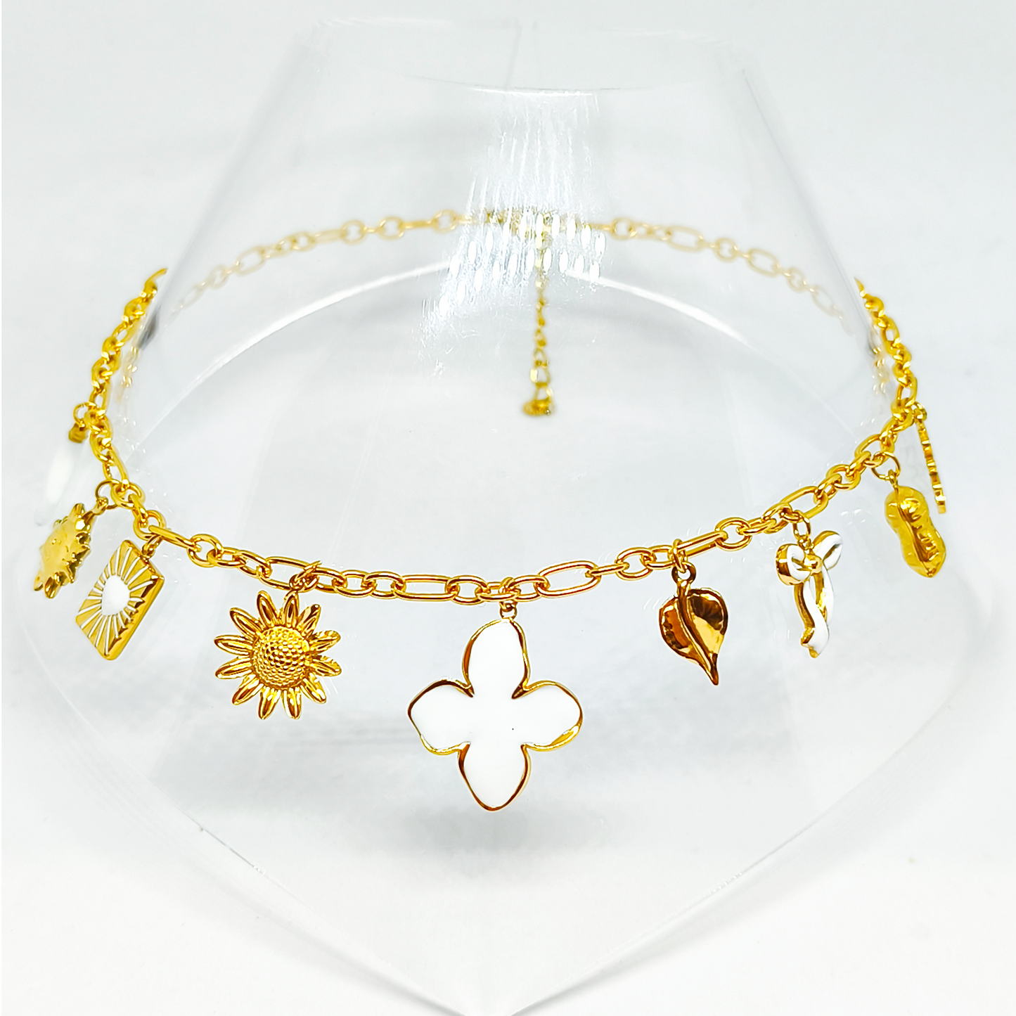 Collier SUZY gold/blanc